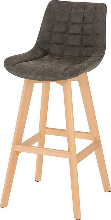 Brisbane Bar Chair In Grey Faux Leather